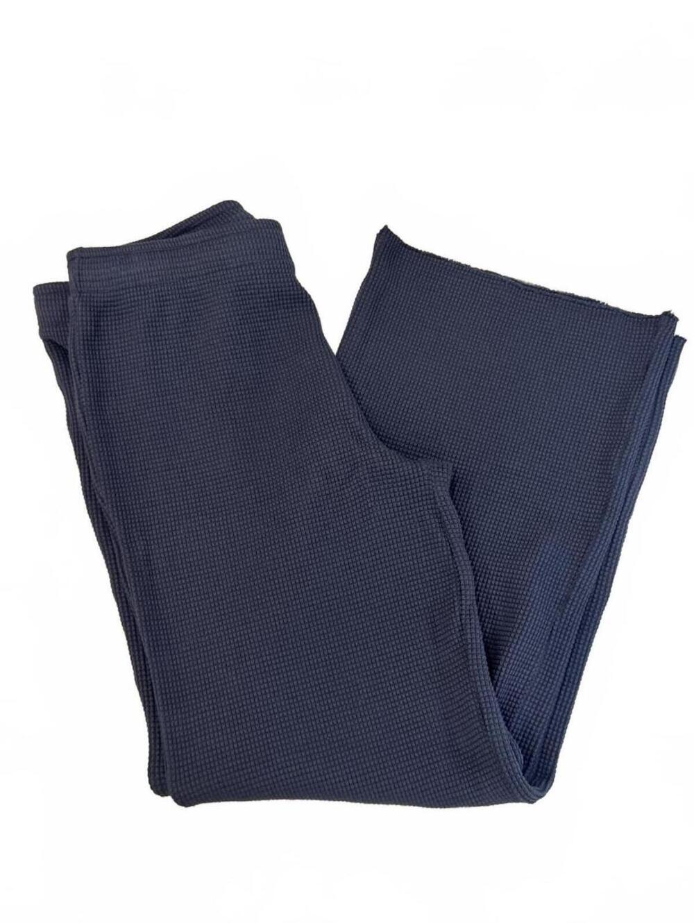 perfectwhitetee Shane Waffle Pant Navy Blue Wide Leg Knit Lounge Pants Small